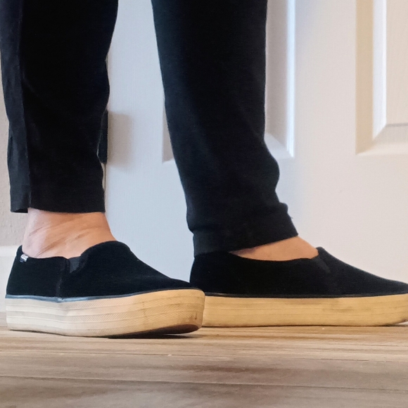 Keds Celebrations Dark Blue Velvet Double Decker Slip-on Sneakers - Picture 8 of 8